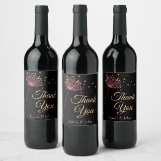 Thank you wine bottle favours weinetikett