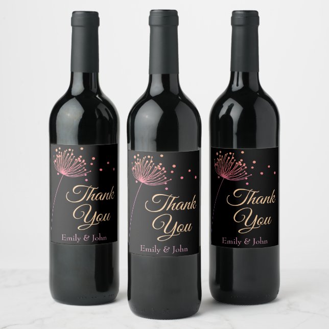 Thank you wine bottle favours weinetikett (Flaschen)