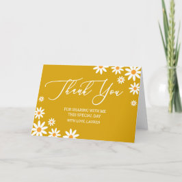 Thank yoy card boho Daisy mustard Dankeskarte