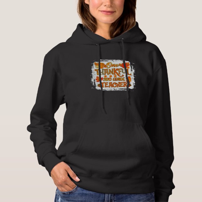 Thankful 3rd Grade Teacher Pumpkin Fall Leopard Th Hoodie (Vorderseite)