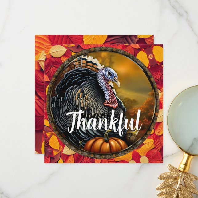 Thankful and Turkey Thanksgiving Menu (Devant/Arrière en situation)