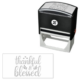 Thankful & Blessed Typography  Permastempel