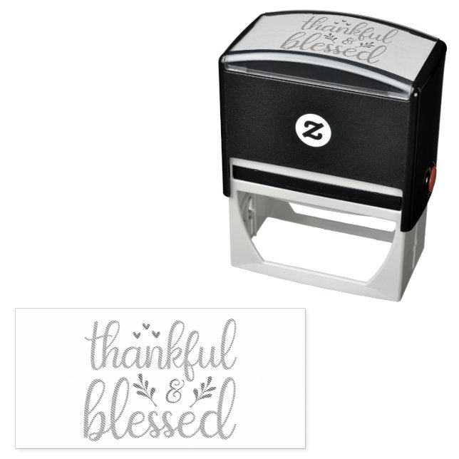 Thankful & Blessed Typography  Permastempel (Beispiel)