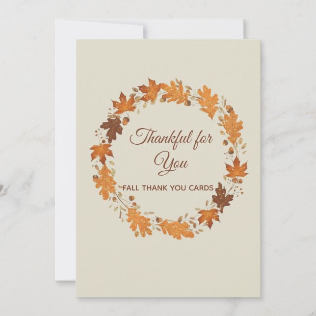 Thankful for You Fall Thank You Cards Dankeskarte (Vorderseite)
