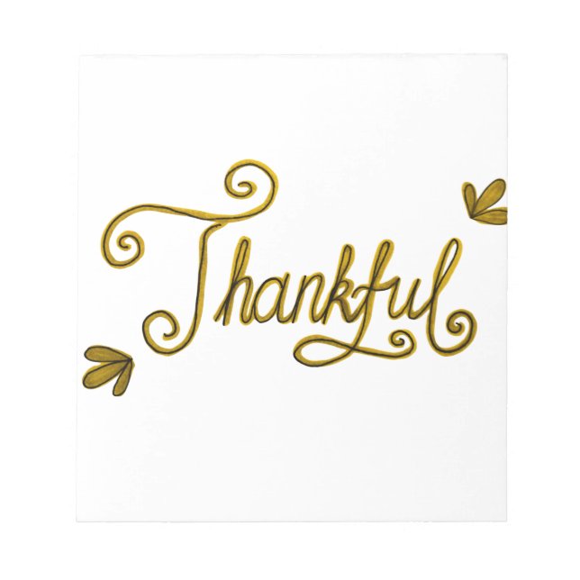 Thankful gold lettering notizblock (Vorderseite)