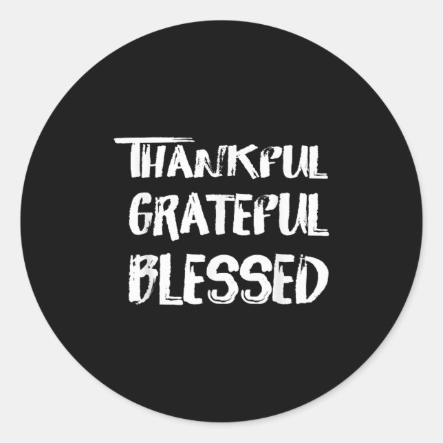 Thankful Grateful Blessed Christmas Shirts For Men Runder Aufkleber (Vorderseite)