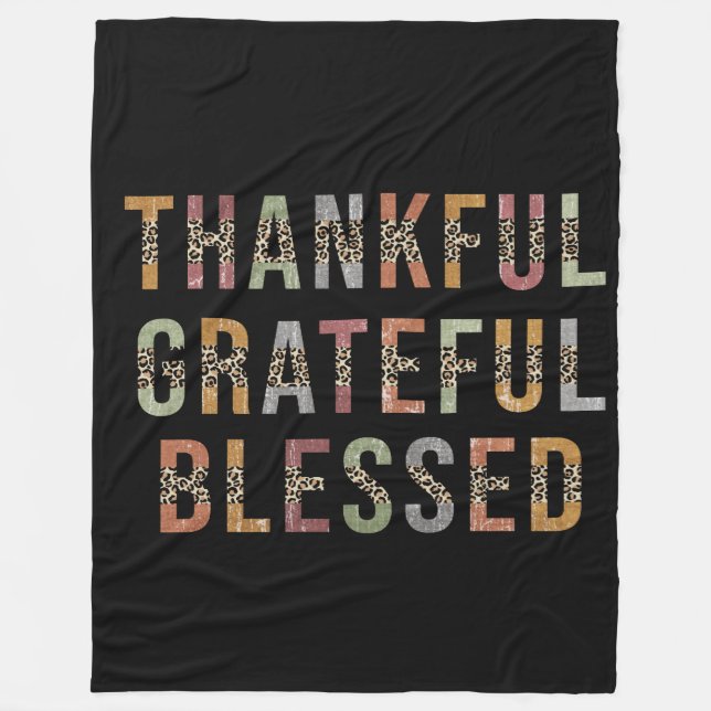 Thankful, Grateful, Blessed Fleecedecke (Vorderseite)