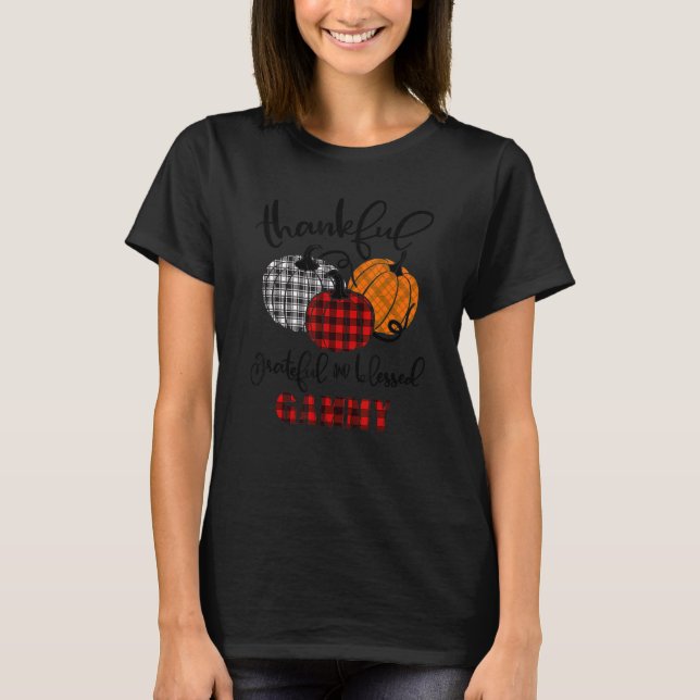 Thankful Grateful Blessed Gammy Autumn Fall Pumpki T-Shirt (Vorderseite)