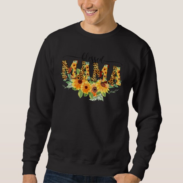 Thankful Grateful Blessed Mama Sunflower Thanksgiv Sweatshirt (Vorderseite)