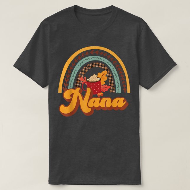 Thankful Grateful Blessed Nana Fall Autumn Hallowe T-Shirt (Design vorne)