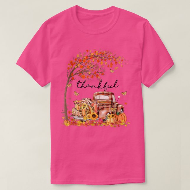 Thankful Grateful Blessed Pumpkin Truck Its Fall Y T-Shirt (Design vorne)