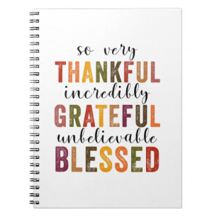 Thankful Grateful Meured Thanksgiving Notizblock