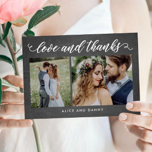 Thankful Love Mariage Photo Carte de remerciements