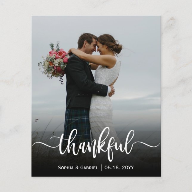 Thankful script Wedding Foto Vielen Dank (Vorderseite)