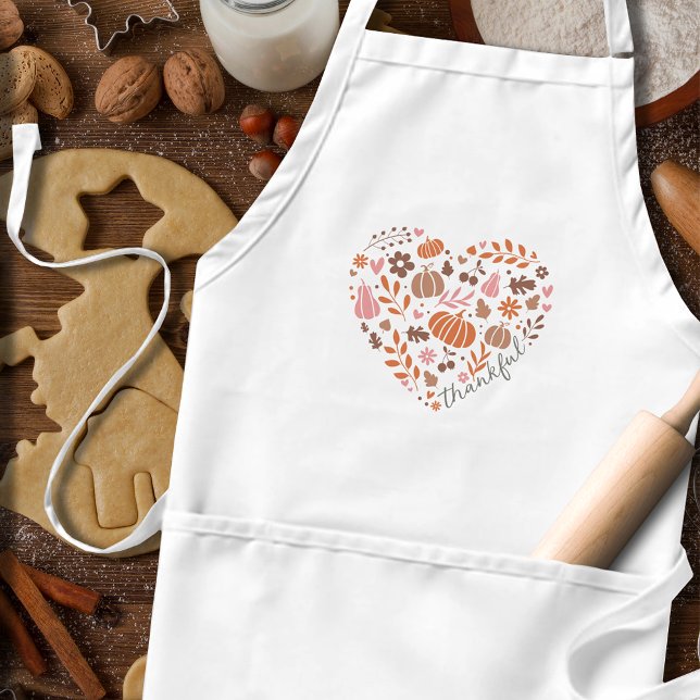 Thankful Seasonal Fall Heart Graphic Schürze (Von Creator hochgeladen)