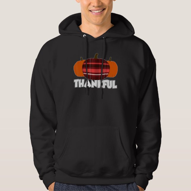 Thankfull Thanksgiving Pumpkin Flannel Hoodie (Vorderseite)