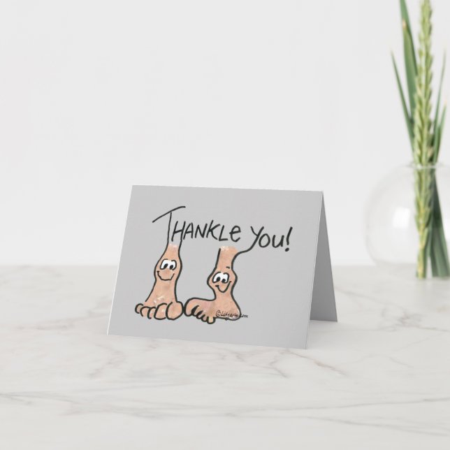 Thankle Cartoon danken Ihnen zu kardieren Dankeskarte (Vorderseite)
