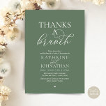 Thanks A Brunch, Modern Classy Wedding Einladung<br><div class="desc">Elegantly announce your happily ever after with our modern classy wedding elopement celebration invitation card, "Thanks a Brunch". Tailored for couples continuing their love story, this invitation strikes a perfect balance of sophistication and charm, setting the scene for an unforgettable event. Featuring a modern contemporary script design, navy blue text...</div>