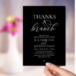 Thanks A Brunch, Modern Classy Wedding Einladung<br><div class="desc">Elegantly announce your happily ever after with our modern classy wedding elopement celebration invitation card, "Thanks a Brunch". Tailored for couples continuing their love story, this invitation strikes a perfect balance of sophistication and charm, setting the scene for an unforgettable event. Featuring a modern contemporary script design, white text on...</div>