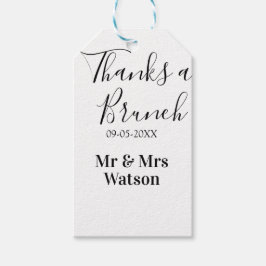 Thanks a brunch post wedding name date simple  geschenkanhänger