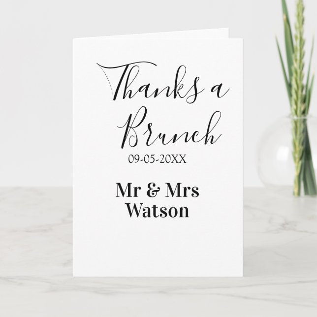 Thanks a brunch post wedding name date simple  karte (Vorderseite)