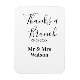 Thanks a brunch post wedding name date simple  magnet