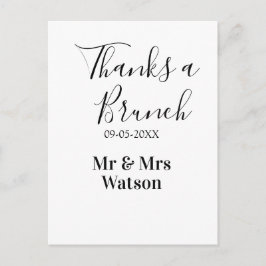 Thanks a brunch post wedding name date simple  postkarte