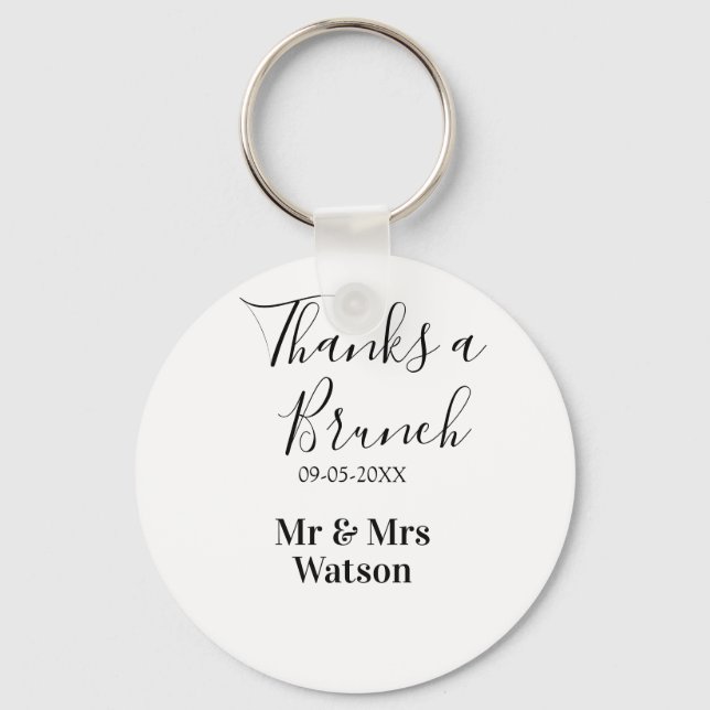 Thanks a brunch post wedding name date simple  schlüsselanhänger (Vorderseite)