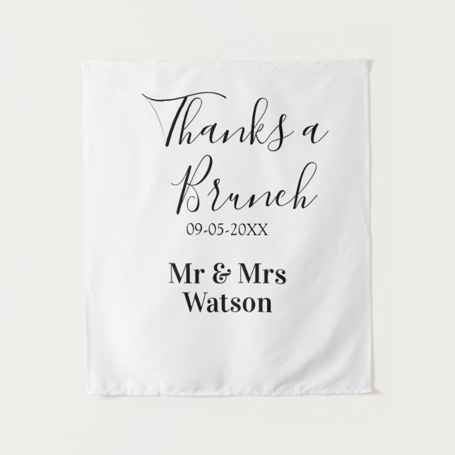 Thanks a brunch post wedding name date simple  wandteppich (Vorderseite)