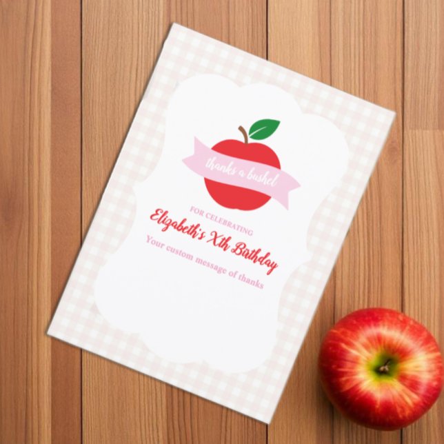 Thanks A Bushel Mädchen Geburtstag Dankeskarte (Von Creator hochgeladen)