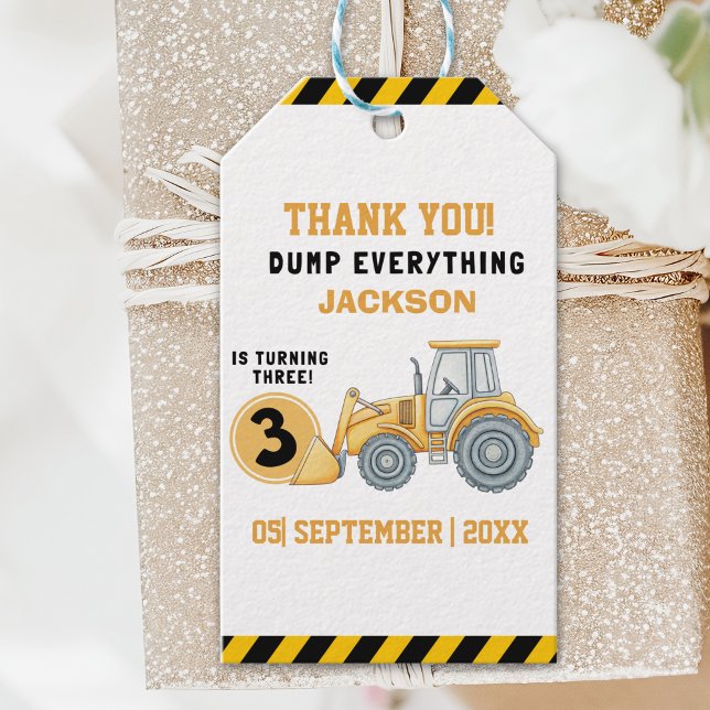 "Thanks for Building Memories –Construction Party Geschenkanhänger (Von Creator hochgeladen)