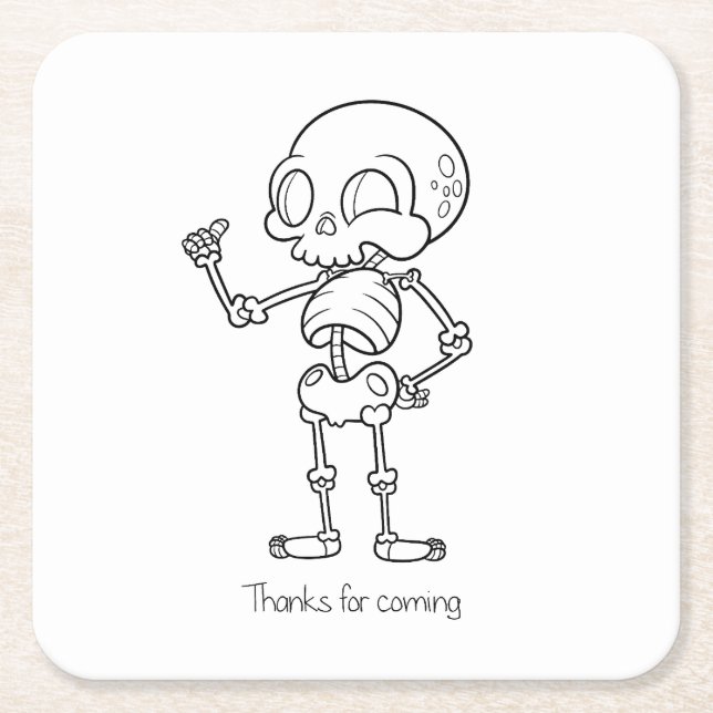 Thanks for coming skull rechteckiger pappuntersetzer (Vorderseite)