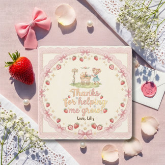 Thanks For Helping Me Grow Blonde Strawberry Dankeskarte