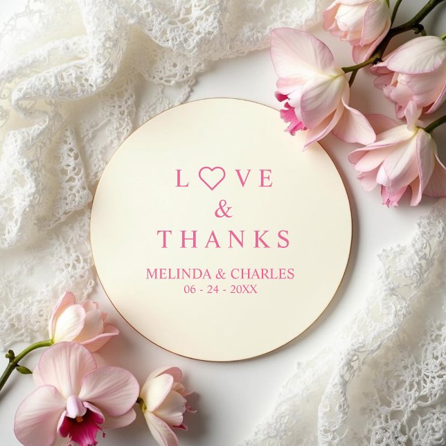 Thanks & Love Quote with heart for Wedding Gummistempel (Simple design with Thanks and Love Quote with hearts for all your wedding elements.)