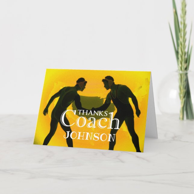 Thanks Wrestling Coach Gold and Black Dankeskarte (Vorderseite)