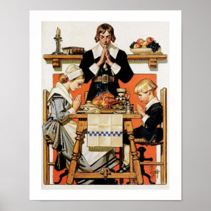 "Thanksgiving 1648". Poster d'art vintage
