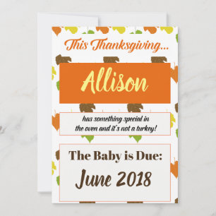 Thanksgiving 2017 Turquie Grossesse Faire-part
