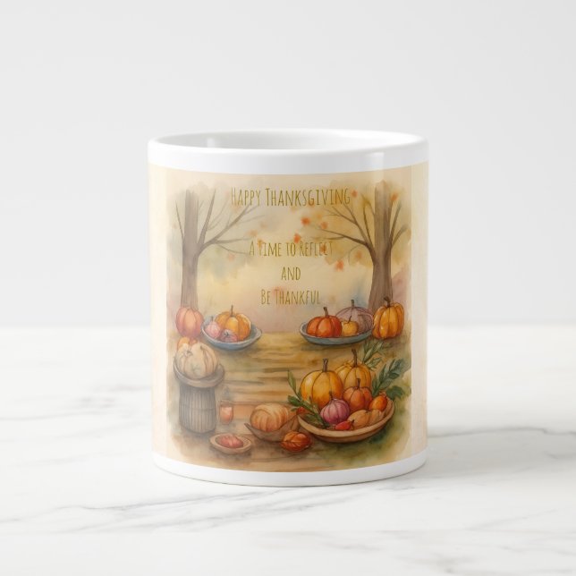 Thanksgiving, A time to Reflect and Be Thankful Jumbo-Tasse (Vorderseite)