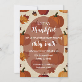 Thanksgiving Apples & Pumpkins Fall Baby Shower Einladung