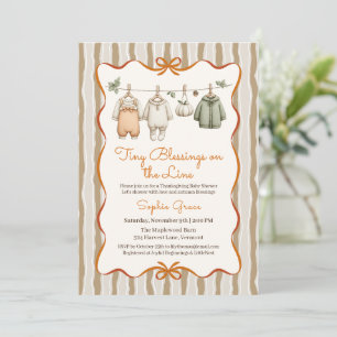 Thanksgiving-Baby-Party Mädchen Gemütliche Wäsch Einladung