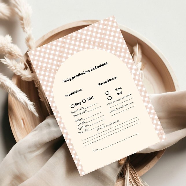 Thanksgiving baby prédiction Baby shower jeu Carte (Créateur téléchargé)