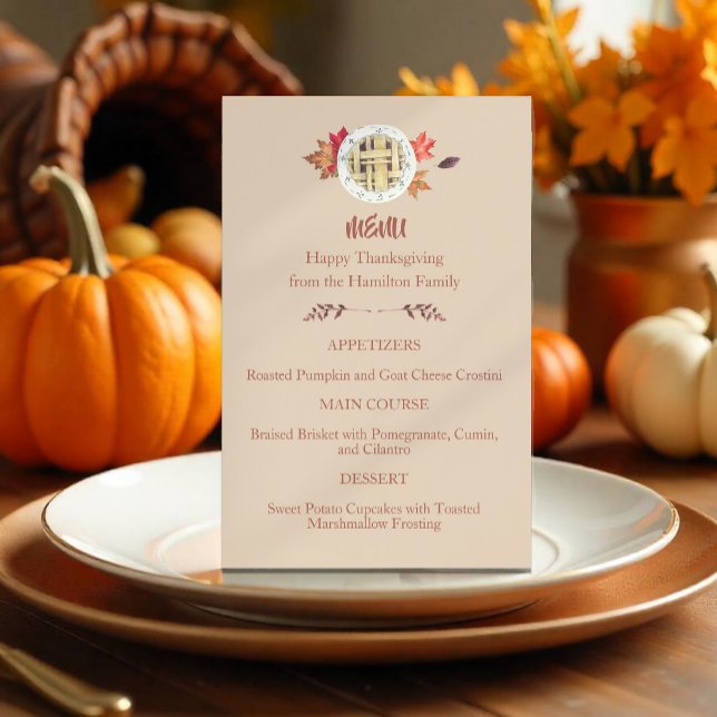 Thanksgiving Calories Don't Count Menu (Créateur téléchargé)