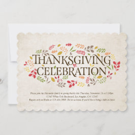 Thanksgiving Celebration Foliage Invitation