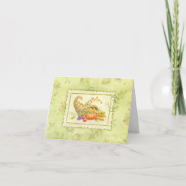 Thanksgiving Cornucopia Autumn Blank NoteCard Dankeskarte