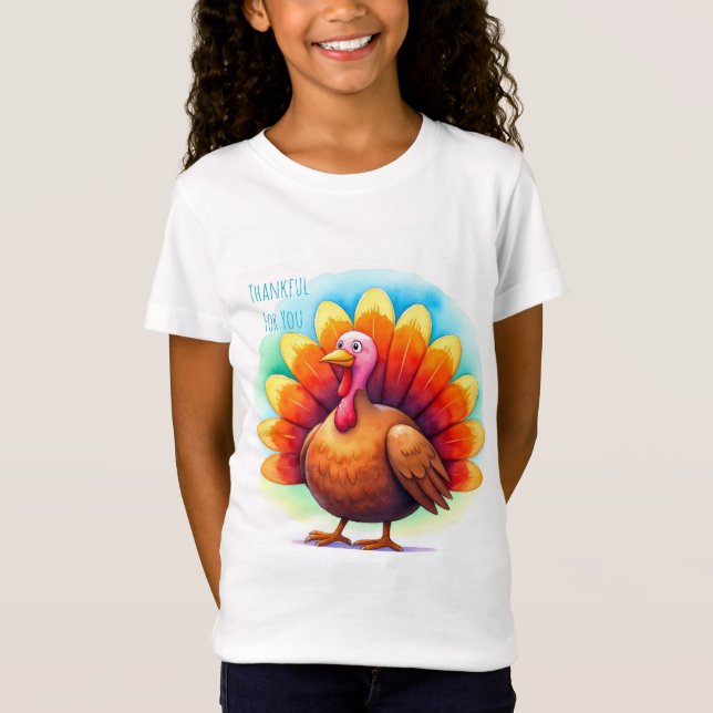 Thanksgiving, Cute Turkey,Thankful for You T-Shirt (Vorderseite)