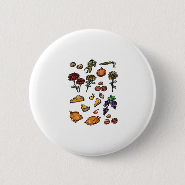 Thanksgiving day autumn attributes Classic T-Shirt Button (Vorderseite)