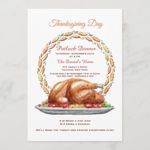 Thanksgiving Day Potluck Invitation