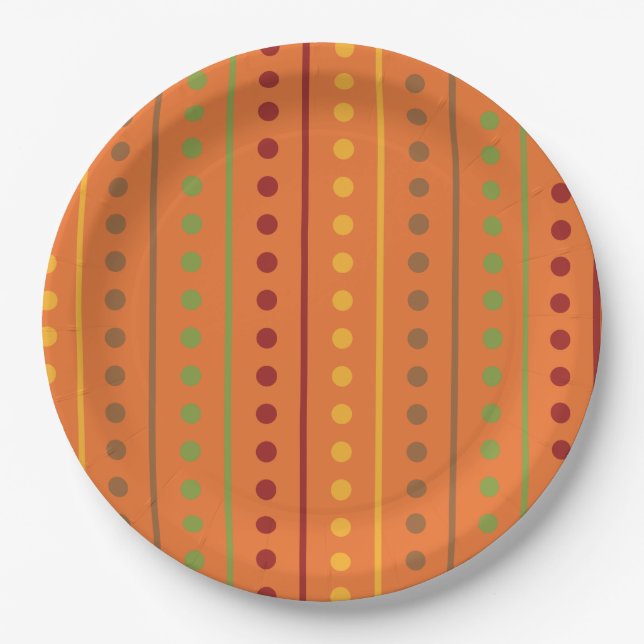 Thanksgiving Decoration Autumn Fall Pattern Pappteller (Vorderseite)
