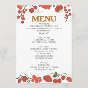 Thanksgiving dîner menu style 05.retro fall
