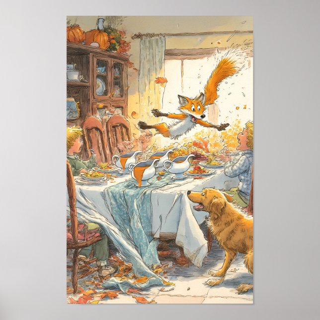 Thanksgiving-Dinner-Desaster: Flickers Tischdecke Poster (Vorne)